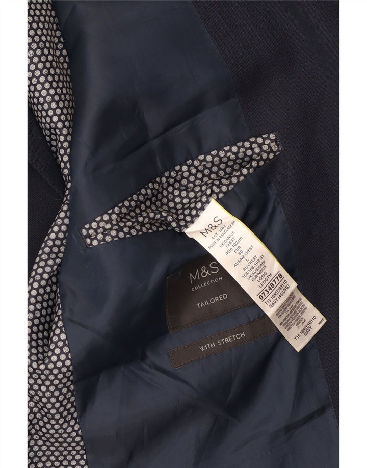 Мужской пиджак на двух пуговицах Marks & Spencer UK 40, средний темно-синий