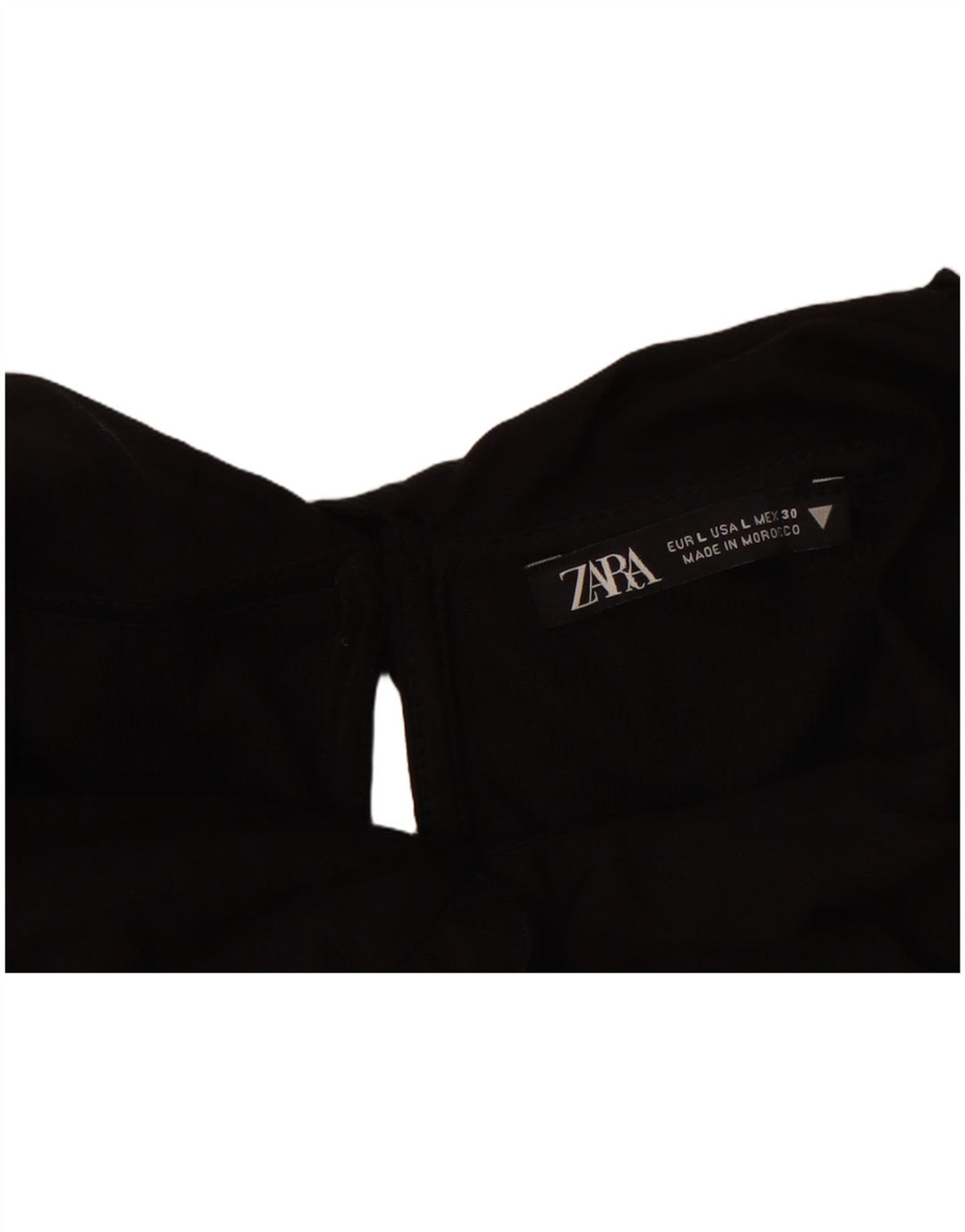 ZARA Womens Blouse Top UK 14 Large Black Polyester