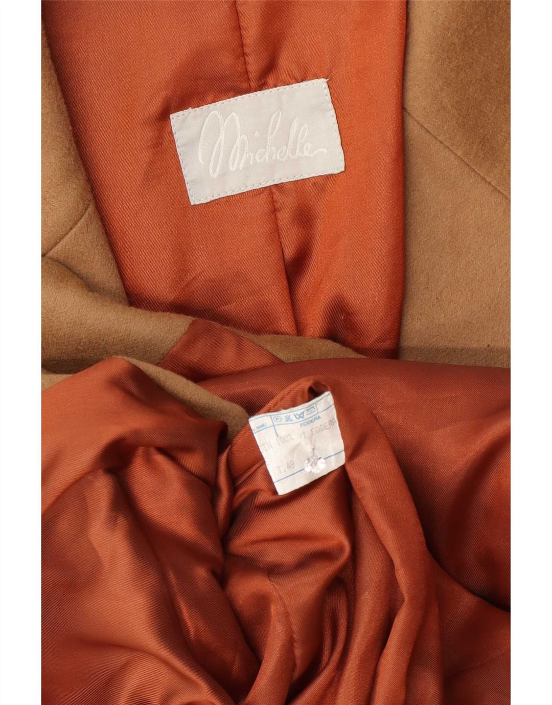 Женский пиджак на двух пуговицах Michelle IT 48 XL, бежевый, шерсть