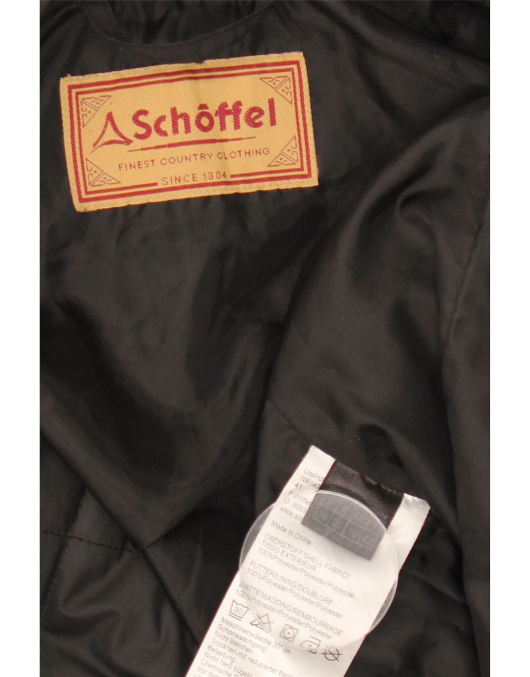 Женская стеганая куртка оверсайз Schoffel UK 10 маленькая черная из полиэстера