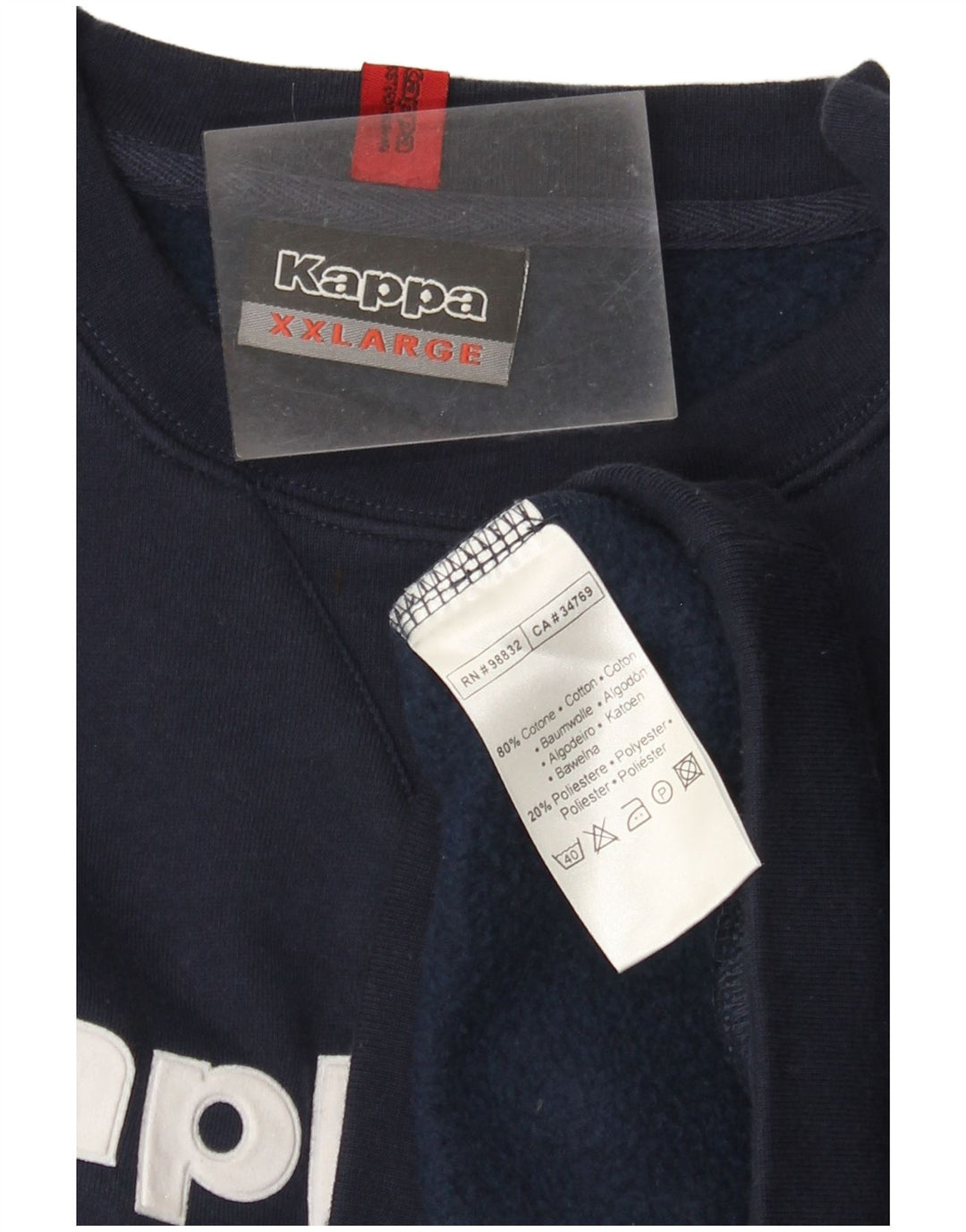 Мужской свитшот Kappa с рисунком, 2XL, темно-синий, хлопок