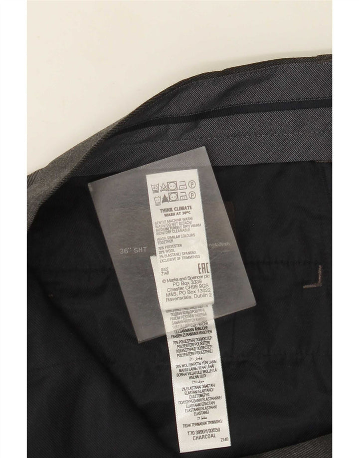 Мужские костюмные брюки классического кроя Marks & Spencer W36 L29, серый полиэстер