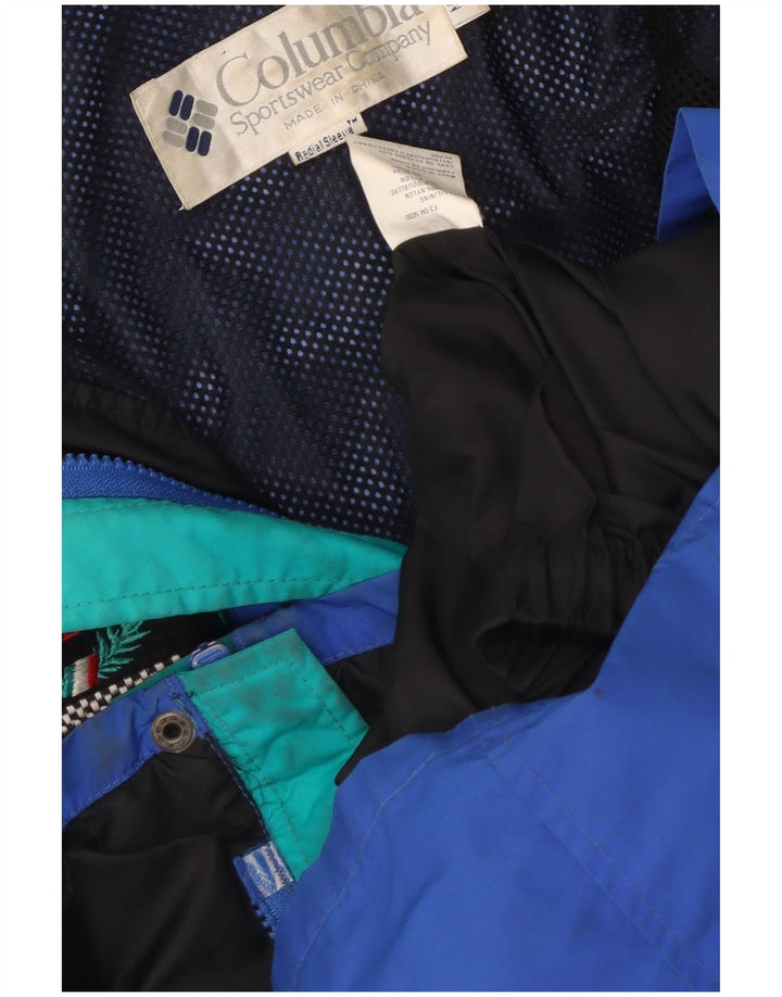 Мужская лыжная куртка Columbia Oversized с капюшоном UK 38, средний синий с цветными блоками