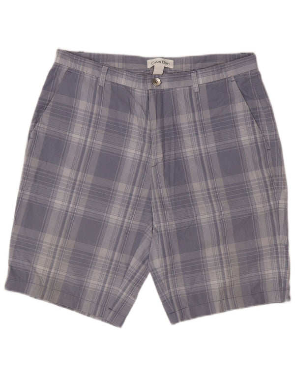 Мужские шорты чинос CALVIN KLEIN W34, большая синяя клетка, хлопок
