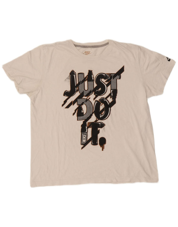 Мужская футболка с графическим рисунком Nike Slim Fit 2XL, белая