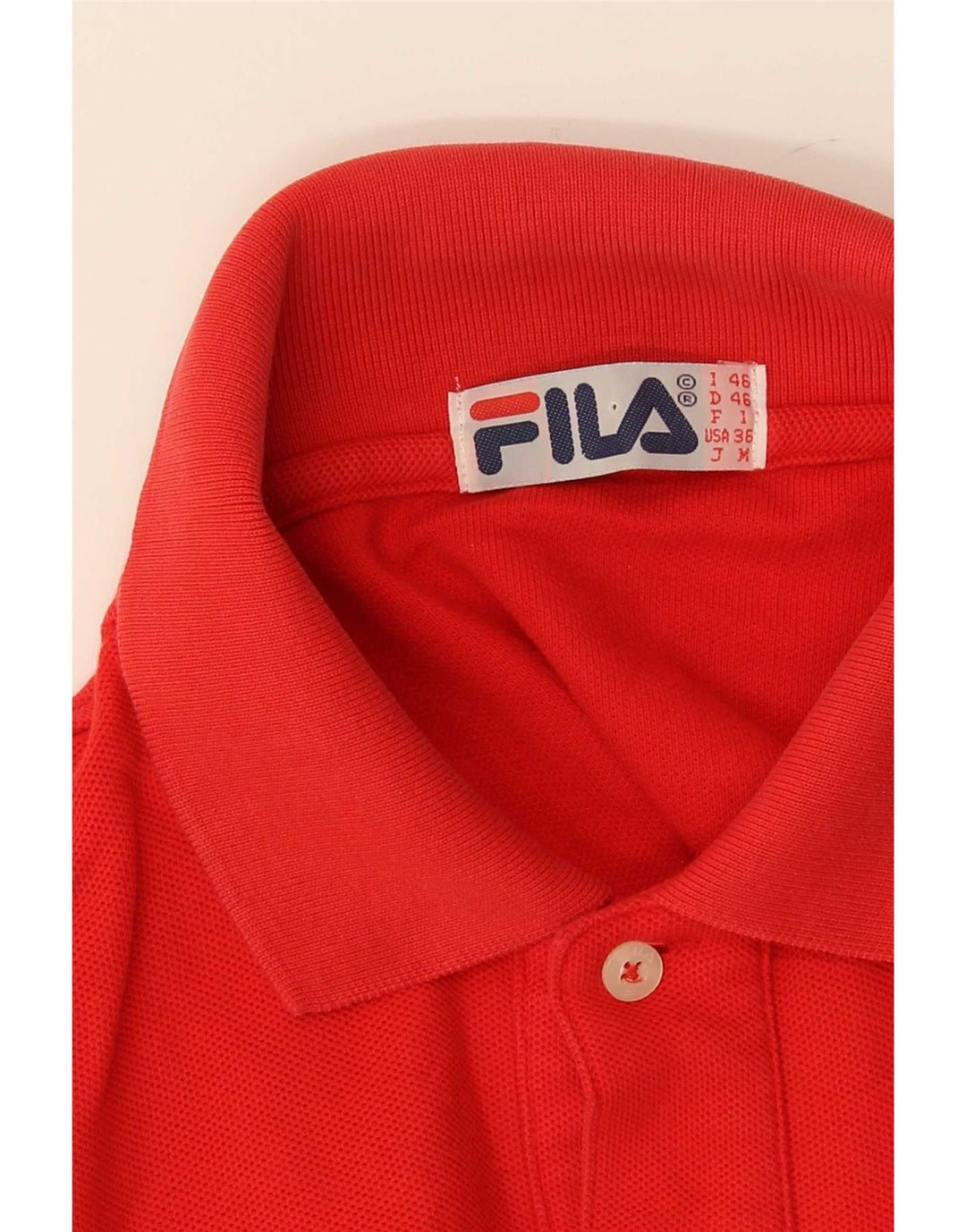 Мужская рубашка-поло с длинным рукавом Fila IT 46, маленькая, красная