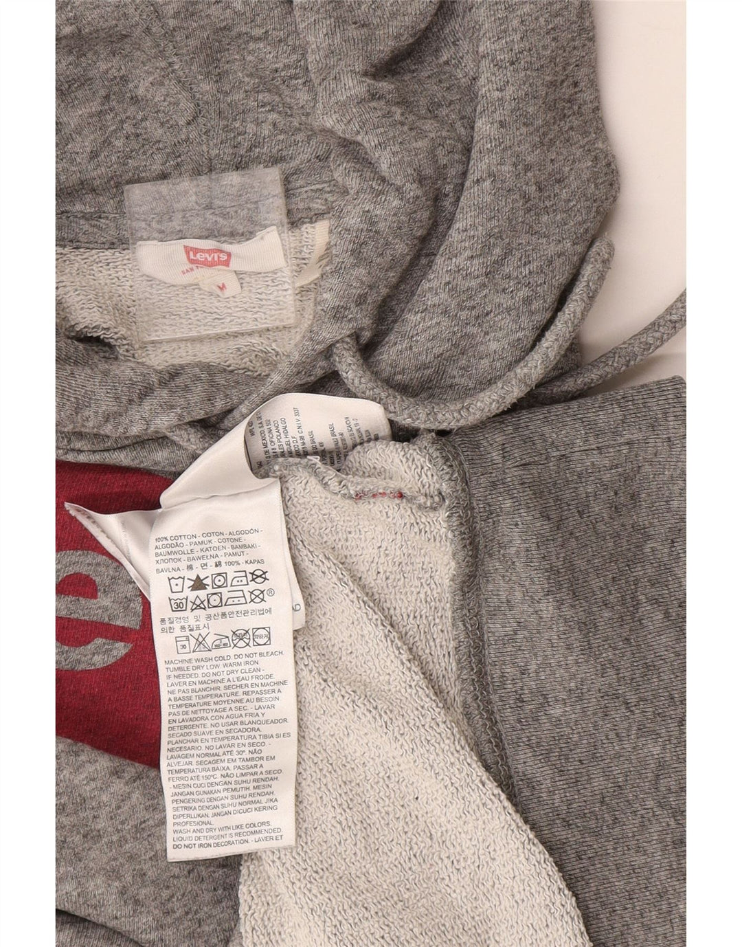 Мужской джемпер с капюшоном Levi's серого цвета в крапинку, хлопок