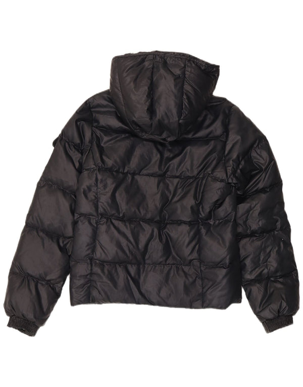 Champion Womens Hooded Padded Jacket UK 10 Small Black Polyester