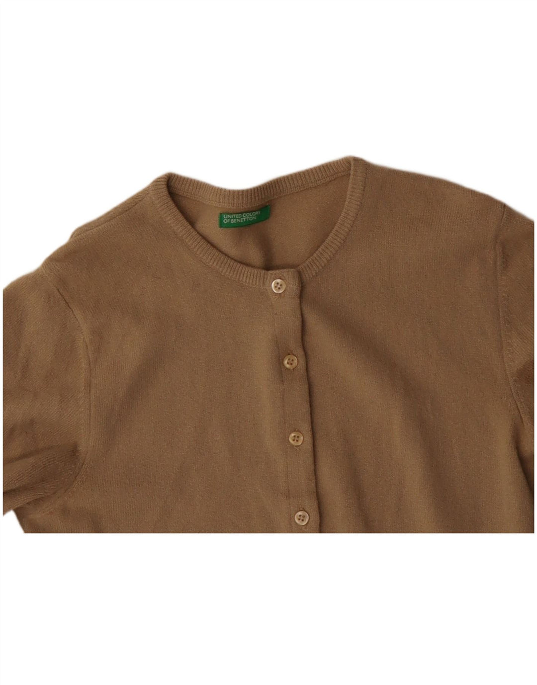 Женский кардиган BENETTON UK 10, маленький бежевый из натуральной шерсти