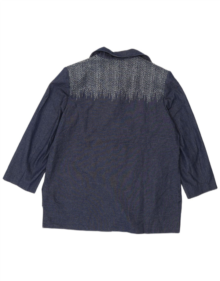 Женский пиджак Ungaro с рукавом 3/4 и 4 пуговицами, Великобритания 16, большой темно-синий