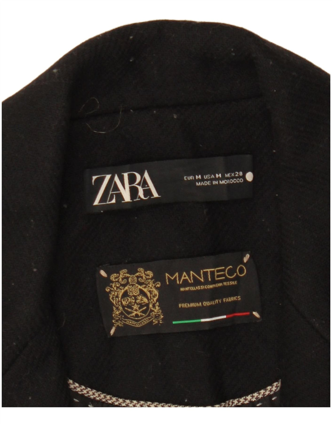 Женское пальто Zara Manteco UK 12, средний черный
