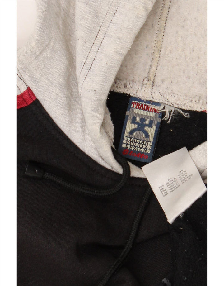 Мужской джемпер с капюшоном Lotto UK 38/40, средний черный, полиэстер с цветными блоками