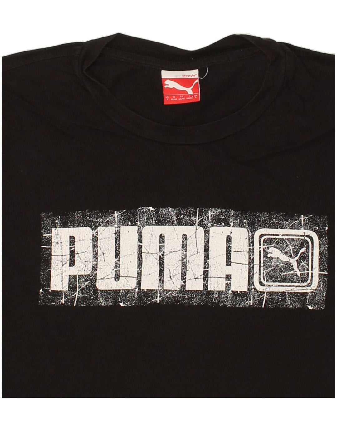 PUMA Mens Graphic T-Shirt Top Small Black Vintage Puma and Second-Hand Puma from Messina Hembry 