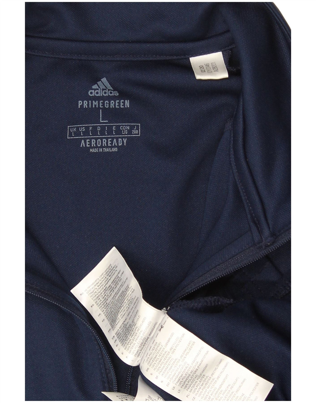 Мужской пуловер с воротником на молнии Adidas Aeroready, большой темно-синий