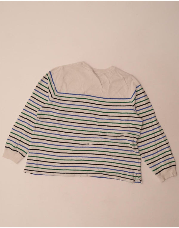 Женский топ с длинным рукавом Marks & Spencer UK 18 XL, хлопок в белую полоску