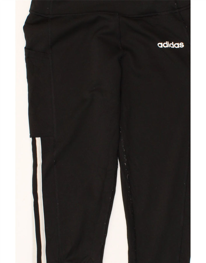 ADIDAS Womens Leggings UK 8/10 Small  Black Polyester Vintage Adidas and Second-Hand Adidas from Messina Hembry 