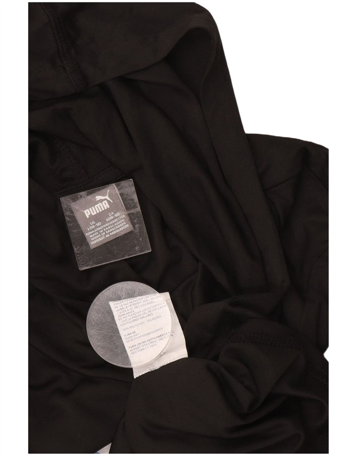 PUMA Футболка с капюшоном и графикой для мальчиков, длинный рукав, 14–15 лет, большой черный полиэстер