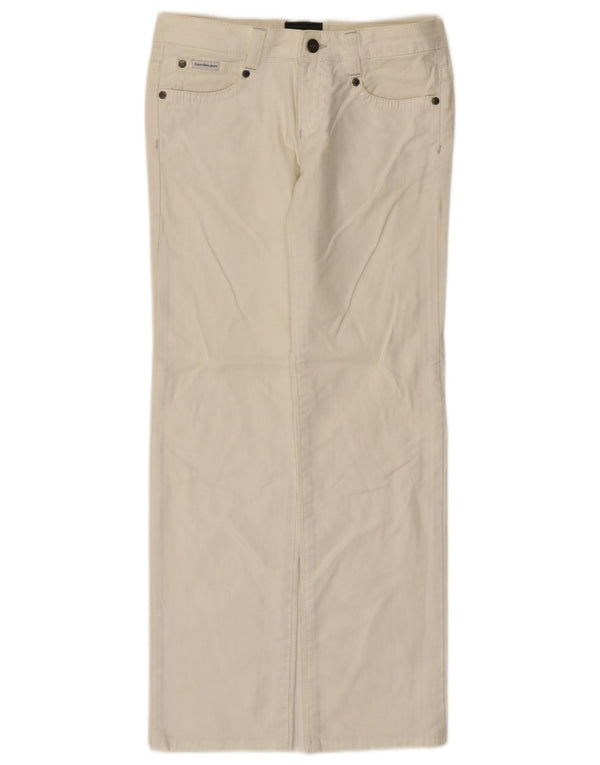 Calvin Klein Женские прямые повседневные брюки W27 L29, белый хлопок