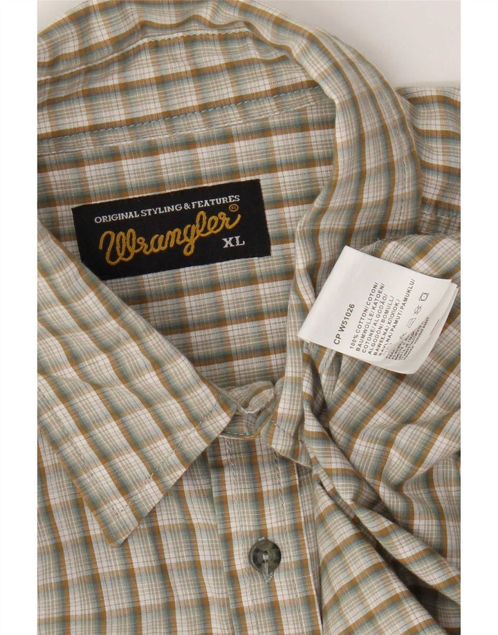 Мужская рубашка Wrangler XL, бежевая клетка, хлопок