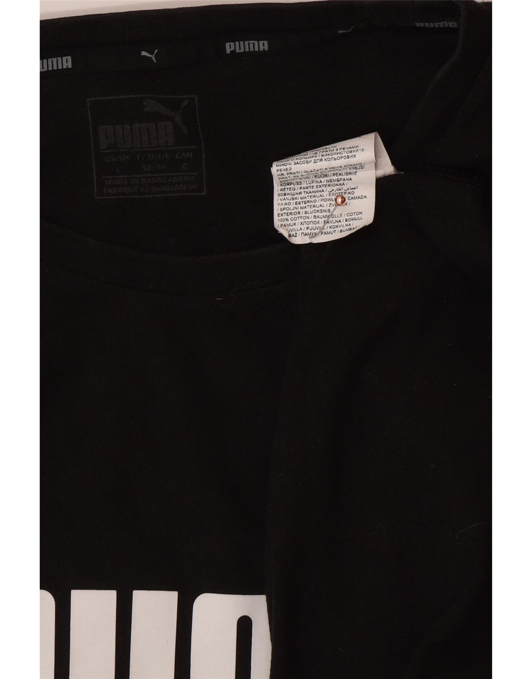 Мужская футболка с рисунком PUMA, большой черный хлопок