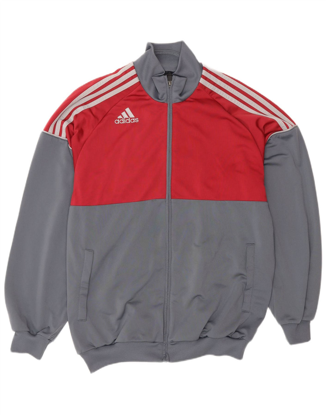Мужская спортивная куртка Adidas UK 38/40, средний серый полиэстер с цветными блоками