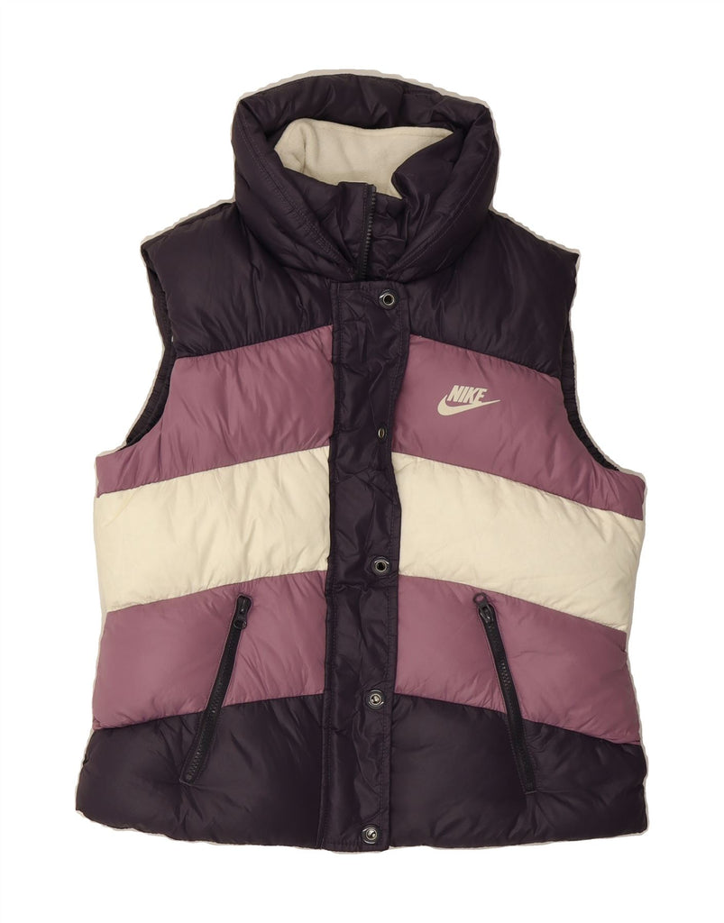 NIKE Womens Padded Gilet UK 10/12 Medium Multicoloured Colourblock Nylon Vintage Nike and Second-Hand Nike from Messina Hembry 
