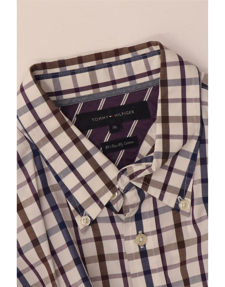 Мужская рубашка Tommy Hilfiger XL в разноцветную клетку из хлопка