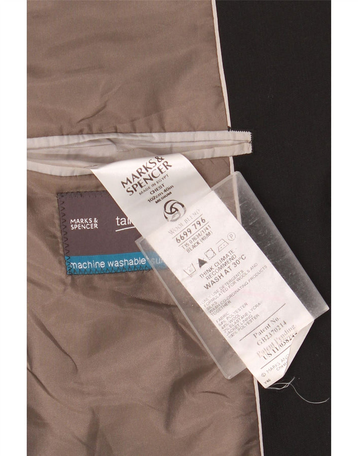 Мужской пиджак с 3 пуговицами Marks & Spencer UK 40, большой черный полиэстер