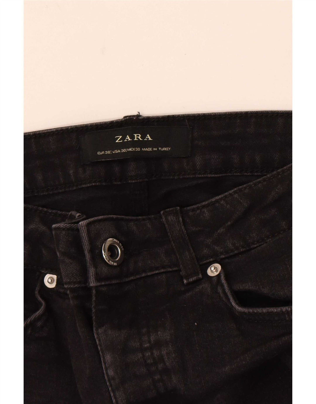 Мужские укороченные джинсы Zara EU 38 Small W30 L24, черные цветные блоки