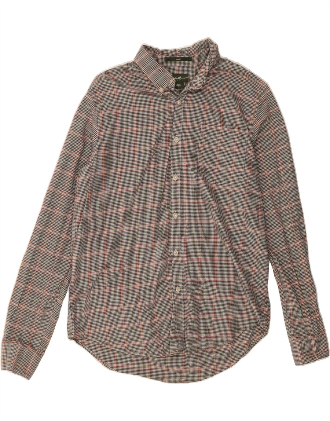 EDDIE BAUER Mens Seattle Slim Fit Shirt XL Blue Check Cotton Vintage Eddie Bauer and Second-Hand Eddie Bauer from Messina Hembry 