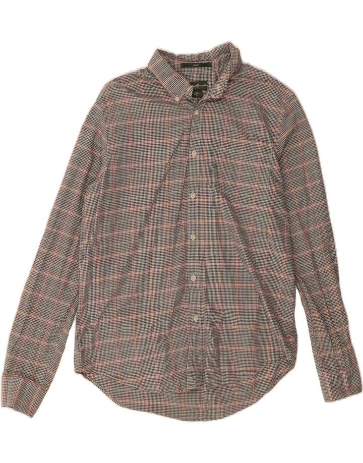 EDDIE BAUER Mens Seattle Slim Fit Shirt XL Blue Check Cotton Vintage Eddie Bauer and Second-Hand Eddie Bauer from Messina Hembry 