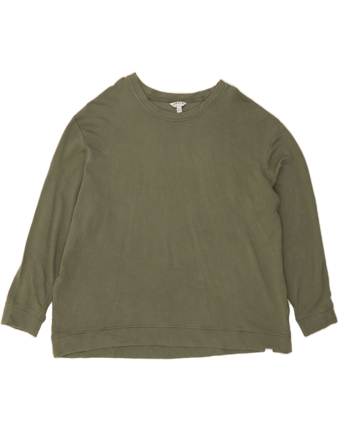 ORVIS Womens Sweatshirt Jumper UK 20 2XL Khaki Modal Vintage Orvis and Second-Hand Orvis from Messina Hembry 