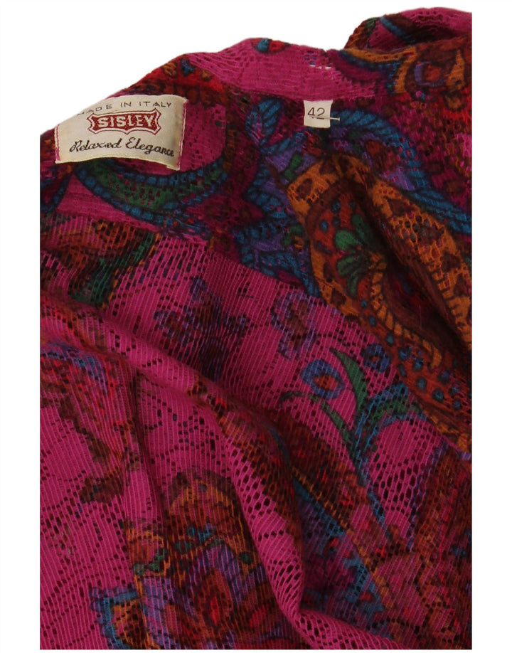 Женская рубашка непринужденной элегантности Sisley IT 42 Medium Pink Paisley Bohemian