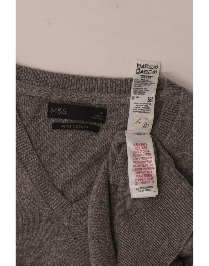 Мужская майка Marks & Spencer, большая серая хлопковая майка