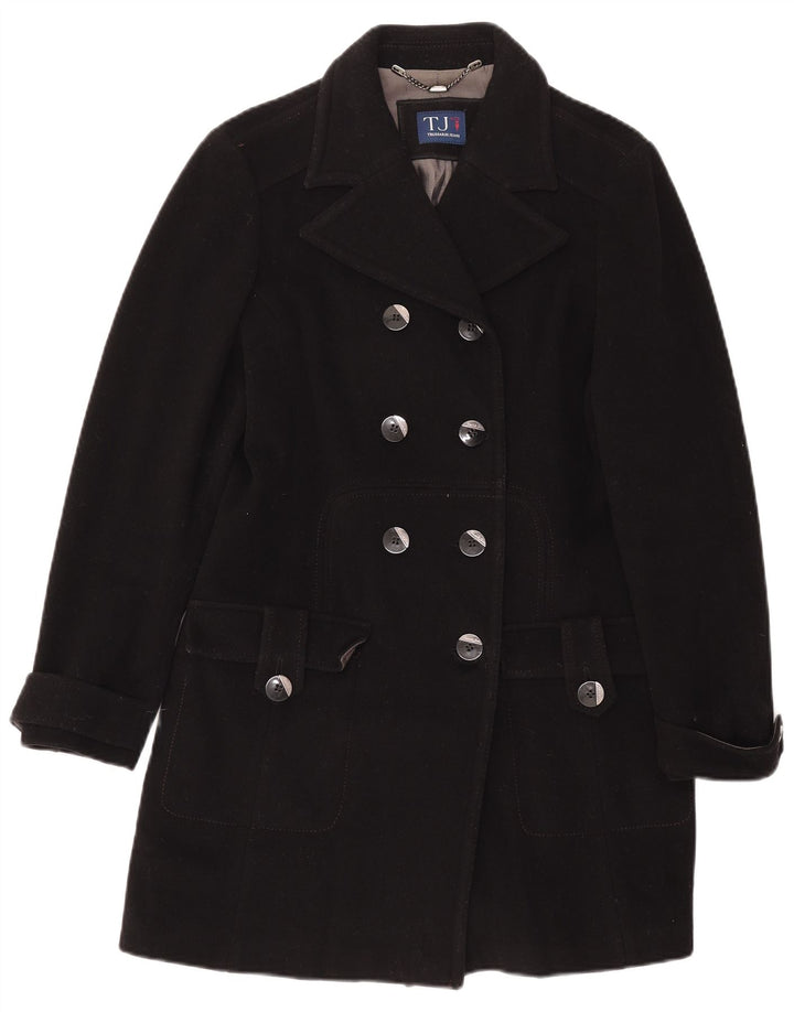 Trussardi Jeans Женское двубортное пальто IT 44 Medium Black Wool