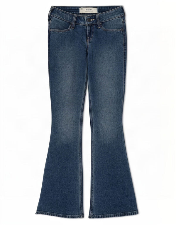 Женские супернизкие расклешенные джинсы Hollister US 00 2XS W23 L31, синий хлопок
