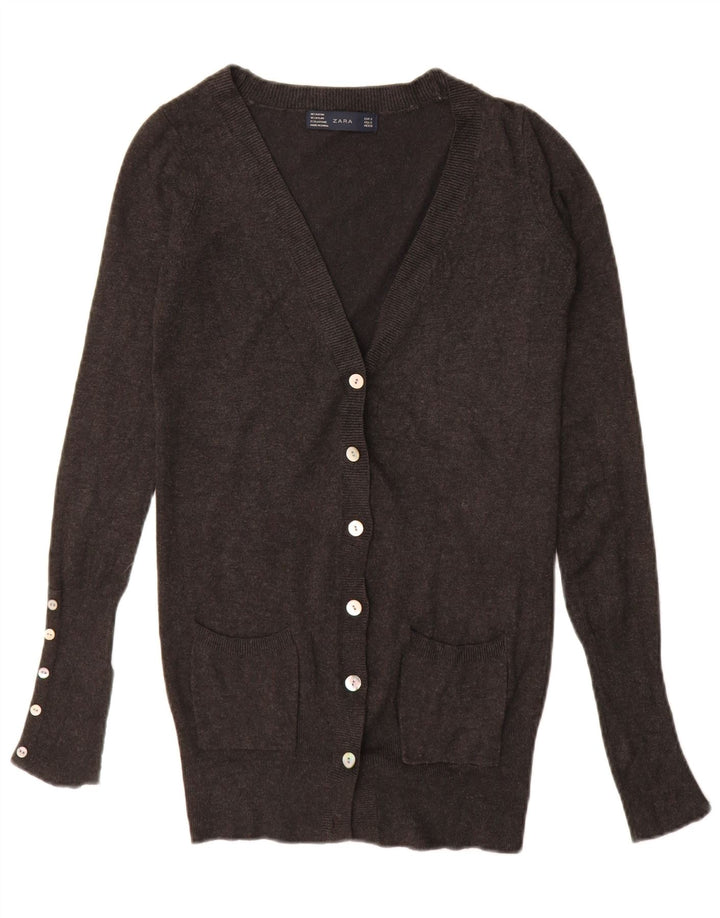 Женский удлиненный кардиган ZARA UK 10, маленький серый вискоза