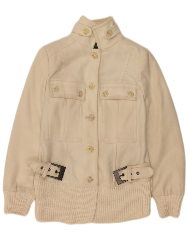 Женский бомбер Benetton IT 38 XS Off White Wool