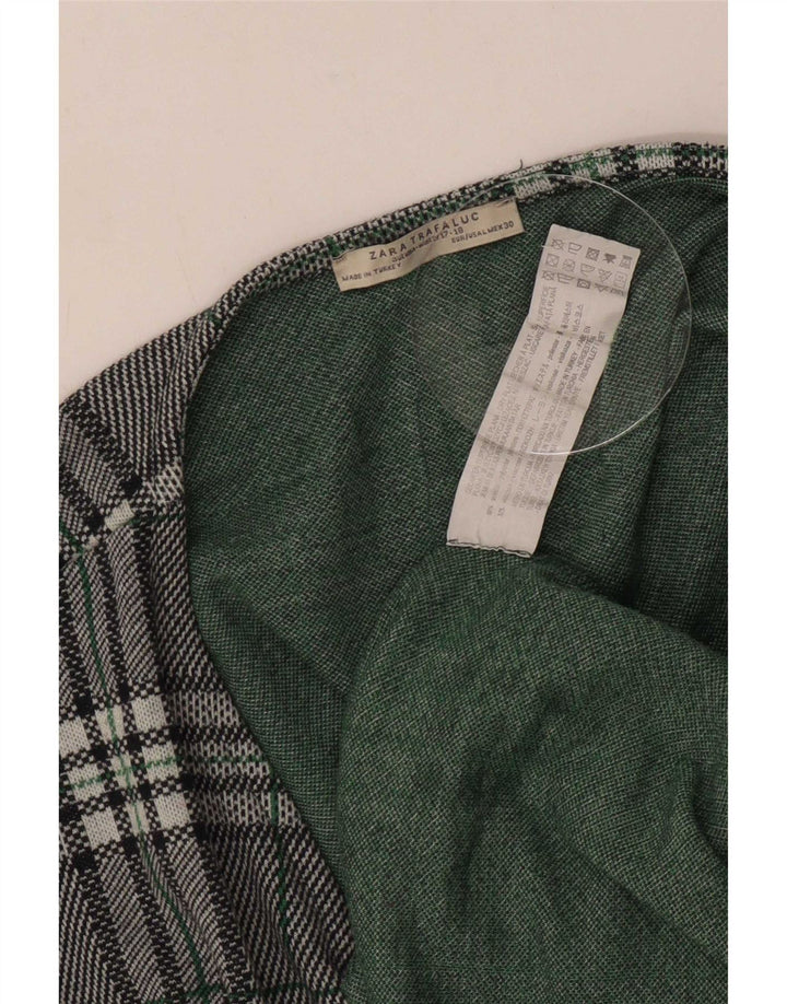 Женское платье с запахом Zara UK 14, большой зеленый полиэстер в клетку