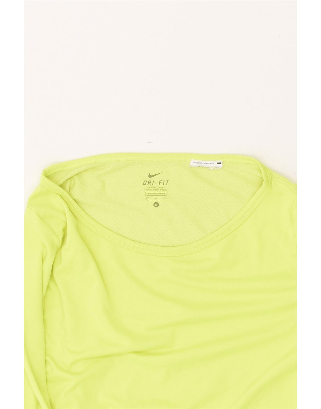 Женский топ NIKE Dri Fit с длинным рукавом UK 10, маленький зеленый полиэстер