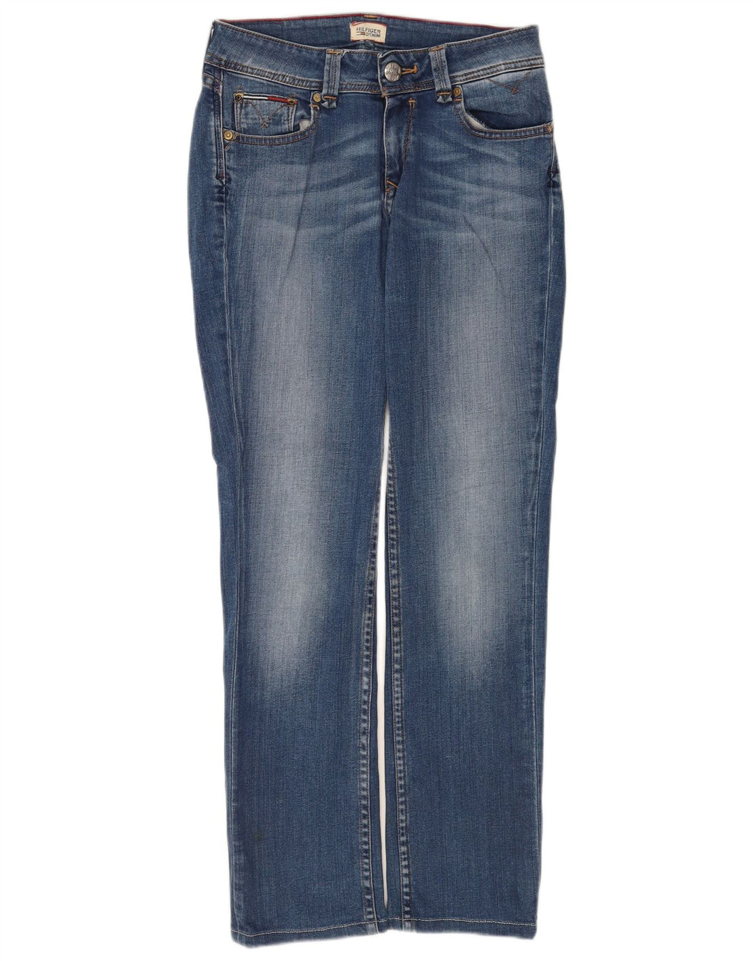 Женские прямые джинсы Tommy Hilfiger W27 L30 синие, хлопок
