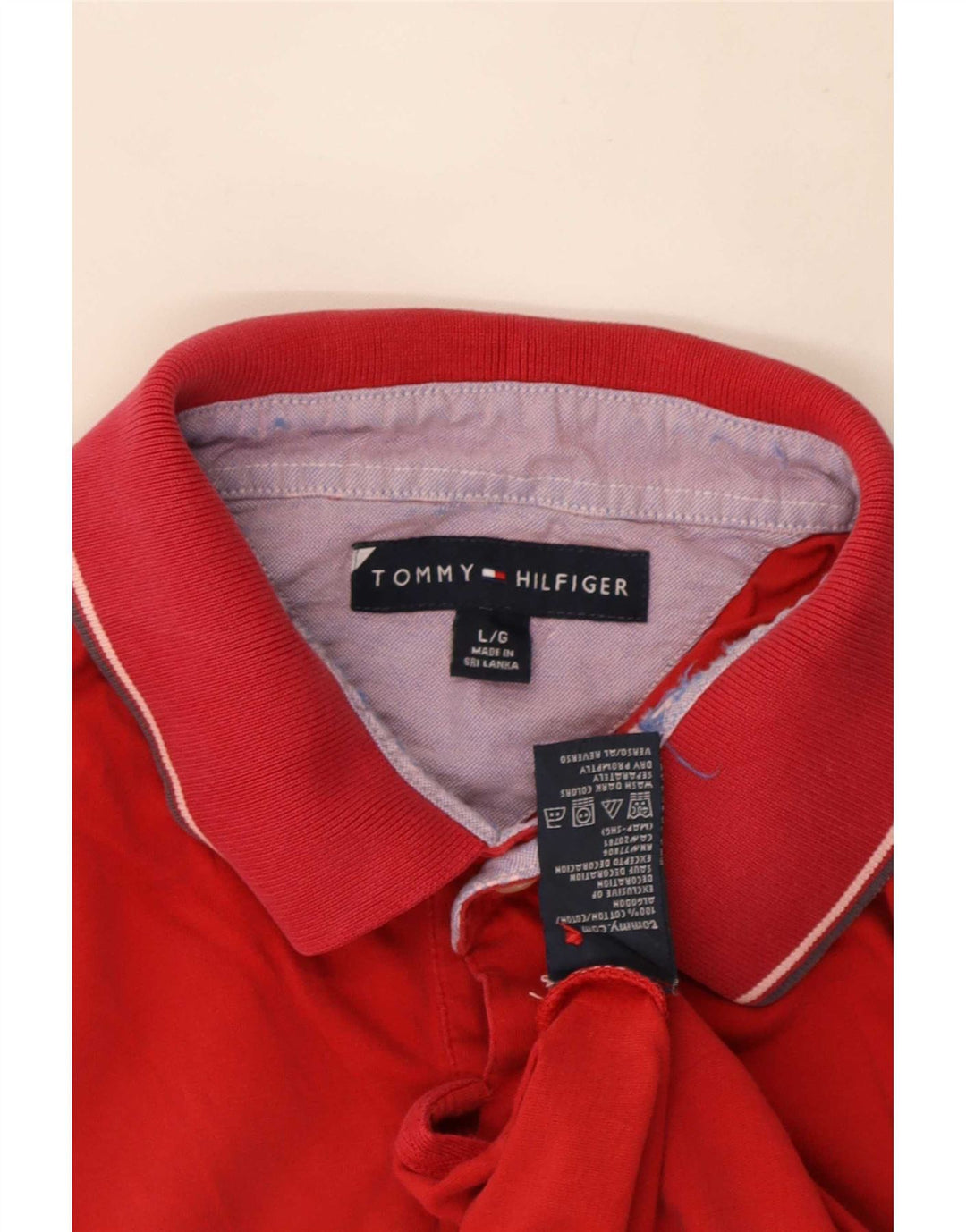 Мужская рубашка-поло Tommy Hilfiger, большая красная хлопковая