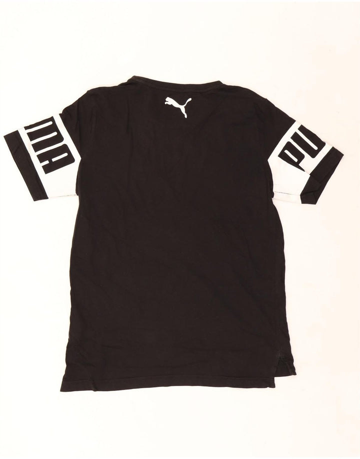Мужская футболка с рисунком Puma, маленькая, черная, хлопковая