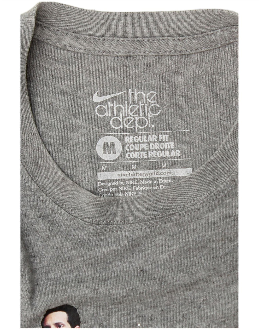 Мужская футболка с рисунком NIKE стандартного кроя, средний серый цвет