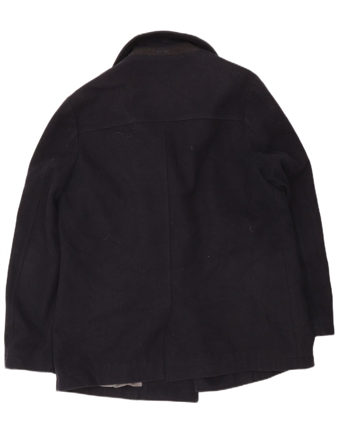 Crew Clothing Мужское двубортное пальто UK 42 XL Темно-синее шерстяное