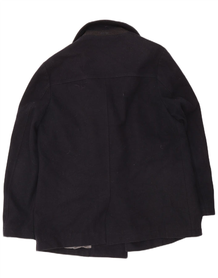 Crew Clothing Мужское двубортное пальто UK 42 XL Темно-синее шерстяное