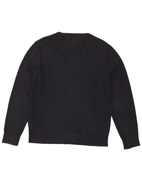 TOMMY HILFIGER Мужской джемпер с v-образным вырезом XL, темно-синий, хлопок