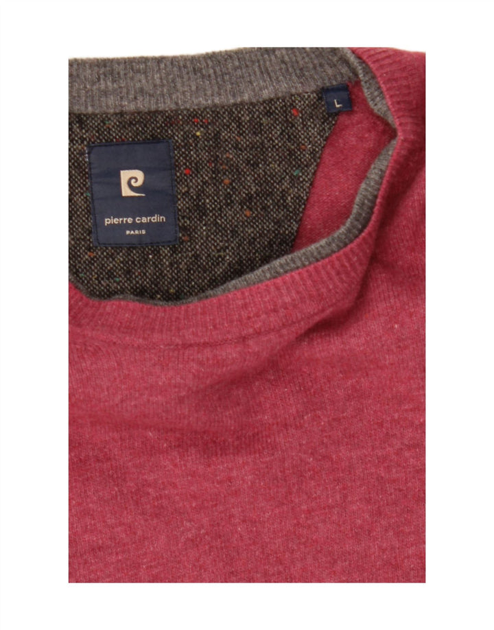 PIERRE CARDIN Mens Crew Neck Jumper Sweater Large Pink Vintage Pierre Cardin and Second-Hand Pierre Cardin from Messina Hembry 
