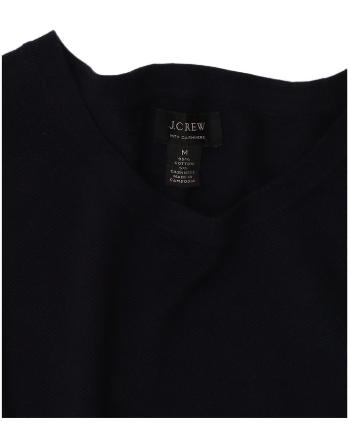 Мужской джемпер с вырезом лодочкой J. CREW, средний темно-синий хлопковый свитер