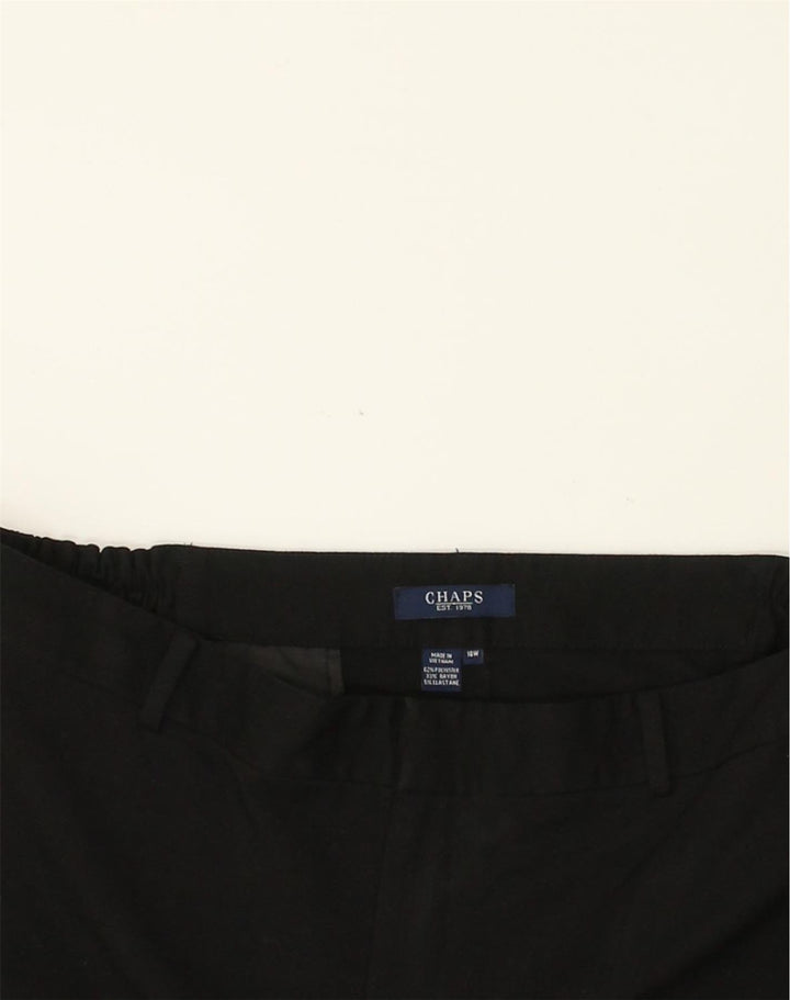 CHAPS Womens Straight Casual Trousers UK 16 Large W32 L32  Black Polyester | Vintage Chaps | Thrift | Second-Hand Chaps | Used Clothing | Messina Hembry 